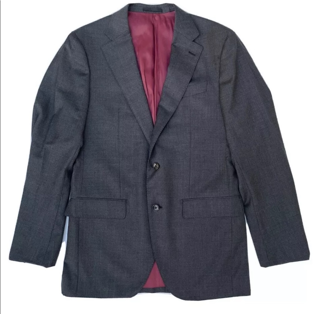 Spier & Mackay Contemporary Fit 100% Wool Fully Lined Blazer Sport Coat Gray 40L